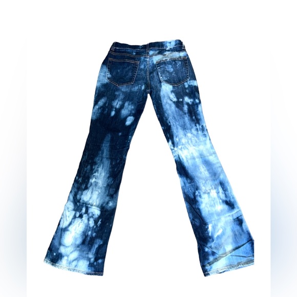Garnet Hill 5 pocket bootcut bleach tie dye 26 28 jeans - Picture 4 of 8